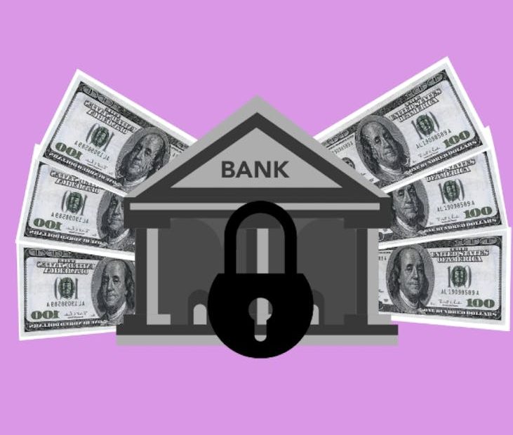 Illustration of a piggy bank with stacks of money and a graph showing financial growth.