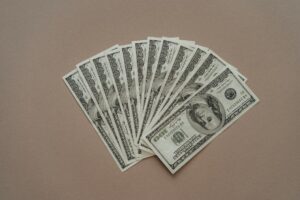A graph showing exponential money growth.