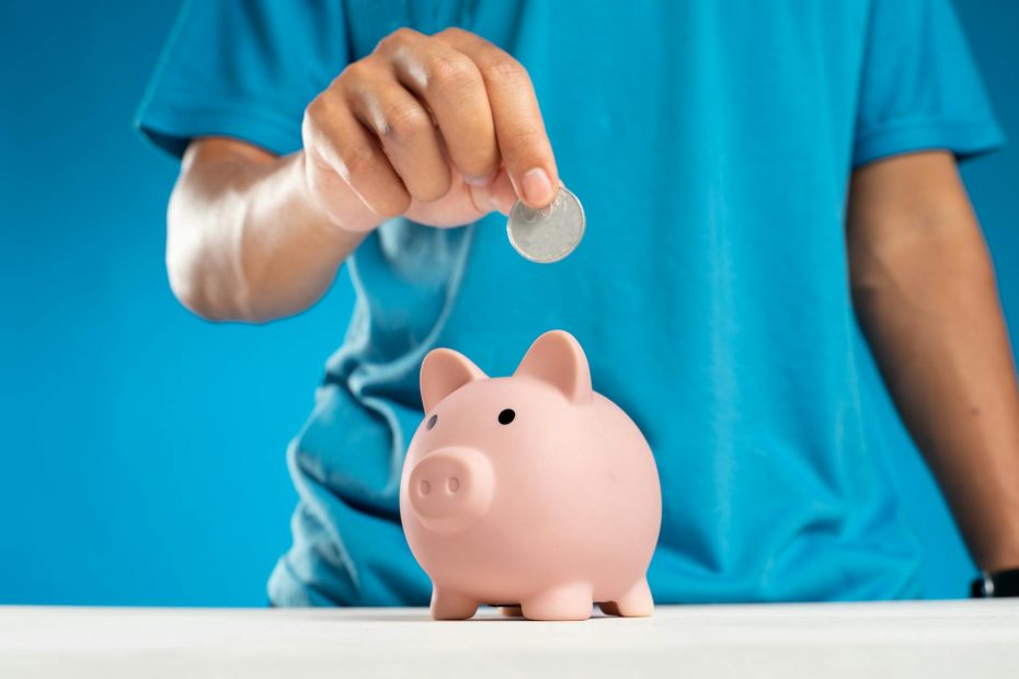 Graphic of piggy bank with sprouting money plant, symbolizing increased savings.