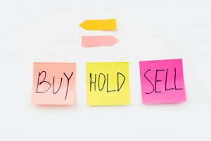 Stock chart illustrating the buy and hold investment strategy.
